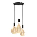 Calex XXL Gold Fadenlampe Komplettset - Including 3 XXL Glühbirnes + Cordset Rund basis